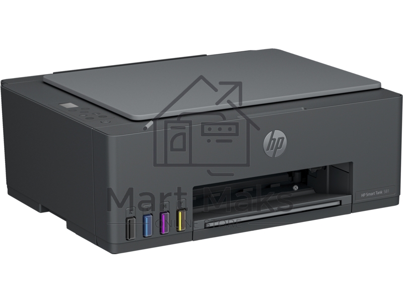 МФУ струйный HP Smart Tank 581 AiO (4A8D4A), A4, цветной, печ. до 22 стр/мин. (ч/б) до 16 стр/мин. (цвет), 1200 x 1200 dpi, USB, Wi-Fi, Air Print, Mopria