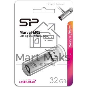 Флешка USB R/W 32Gb Silicon Power Marvel M02, USB 3.0, Серебро