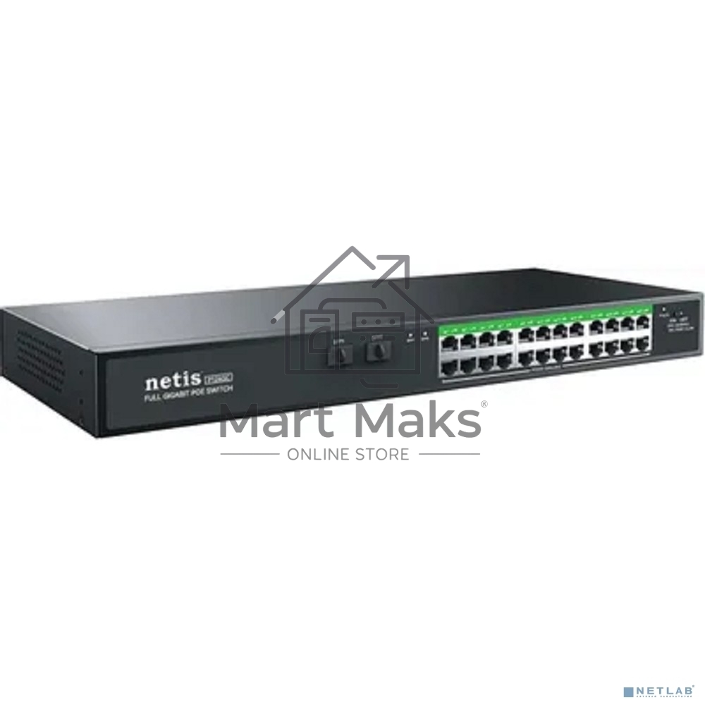 Коммутатор NETIS 24PORT 10/1000M POE 2 SFP COMBO P124GC