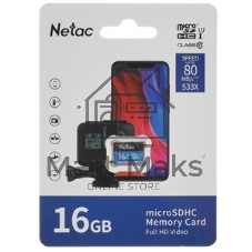 Флеш карта microSDHC 16Gb Netac P500 NT02P500STN-016G-S (без SD адаптера) 80Mb/s