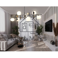 Светильник Ambrella light LH51017/7 BK/BS/FR черный/латунь/белый матовый G9*7 max 28W 1100*240*300