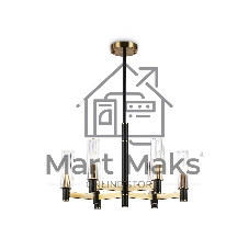 Люстра Ambrella light LH55511/6 BK/BS/CL черный/латунь/прозрачный E14*6 max 40W D570*760