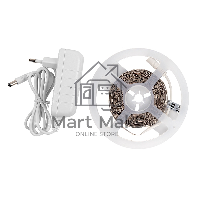 Лента светодиодная GLS-5050-30-7.2-12-IP20-PRO-3-5-KIT готовый комплект 5м с адаптером