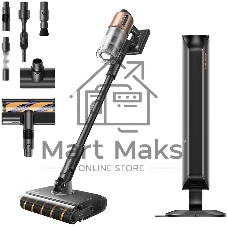 Пылесос вертикальный Dreame Cordless Vacuum Cleaner Z20AquaCycle Station черный/золотистый, питание от аккумулятора, 250 Вт, уборка влажная/сухая, пылесборник 0.6 л