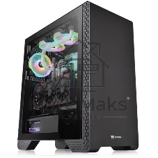 Компьютерный корпус Thermaltake S300 TG черный без БП ATX 6x120мм 6x140мм 3x200мм 2xUSB2.0 1xUSB3.0 audio bott PSU