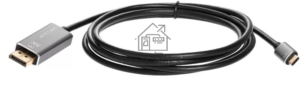 Кабель-адаптер VCOM USB Type-Cm --> DP1.4v (m) 8K@60Hz, 1.8m, Alum Shell