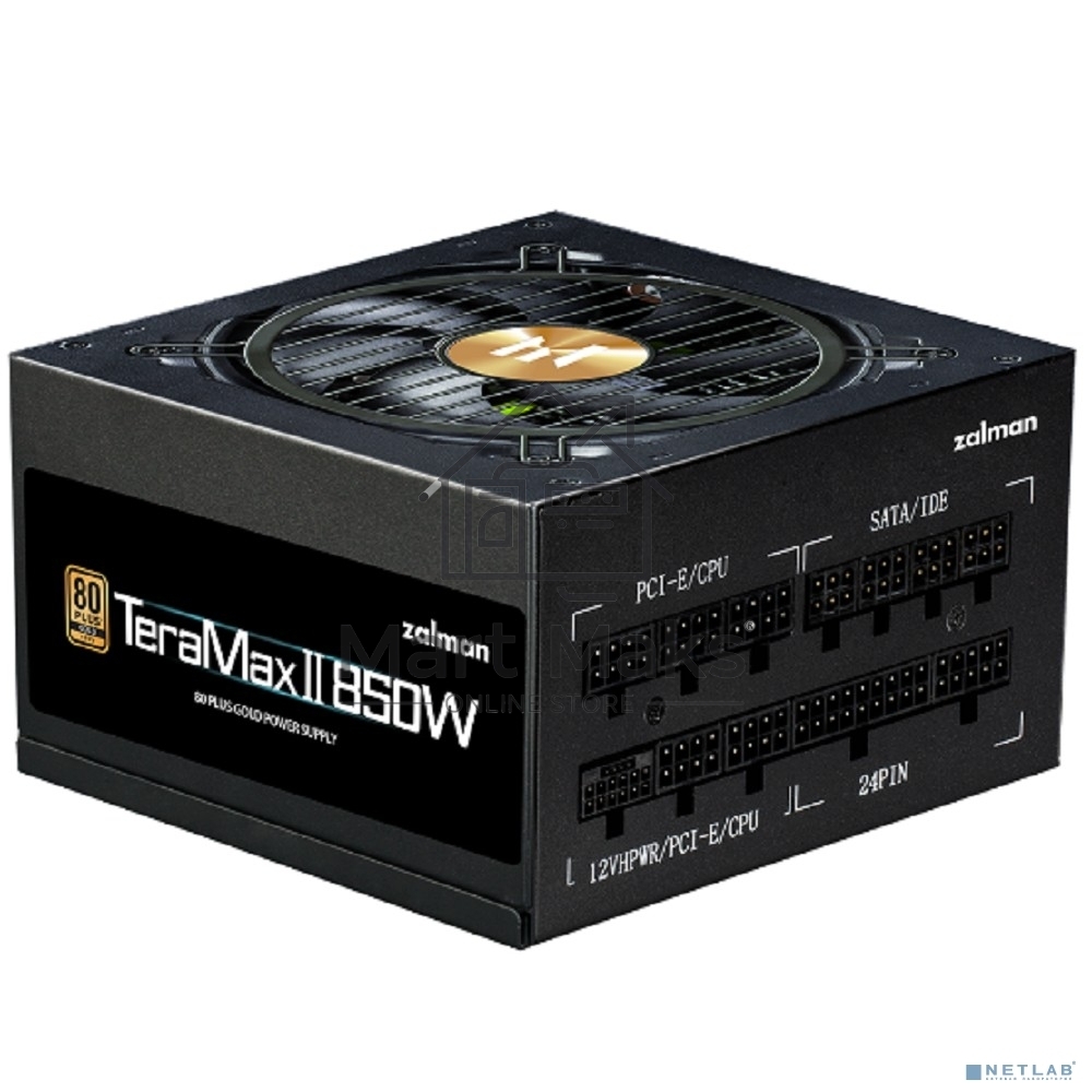 Блок питания Zalman TeraMax II 850W Retai (ZM850-TMX2), 850Вт, 80 PLUS Gold, 120мм, модульный, черный