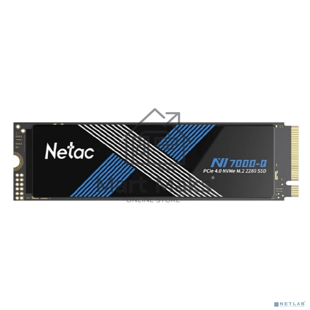 Накопитель SSD Netac NV7000-Q, 1Tb, M.2 2280, PCIe 4.0 x4, NVMe, R/W 7100/6200, с радиатором