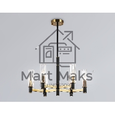 Люстра Ambrella light LH55511/6 BK/BS/CL черный/латунь/прозрачный E14*6 max 40W D570*760