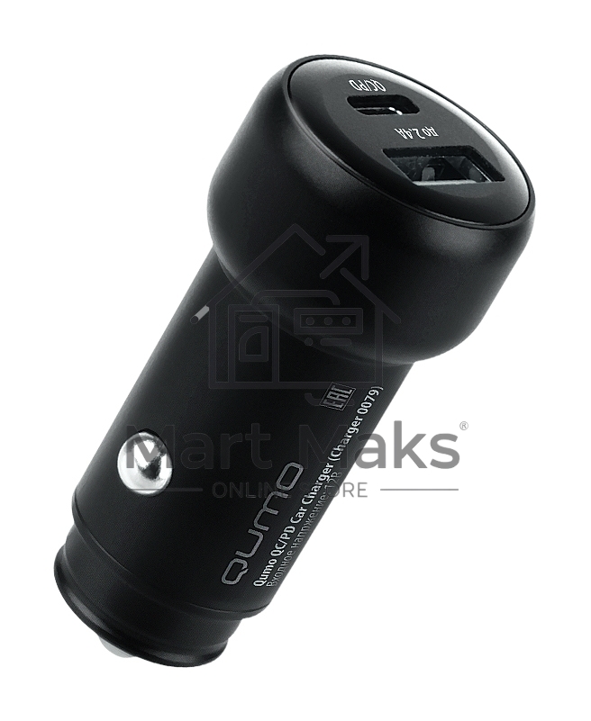 Автомобильное зарядное устройство Qumo PD (Charger 0080), Type C, черный