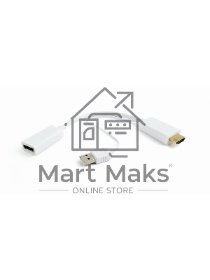 Конвертер HDMI->DisplayPort, Cablexpert DSC-HDMI-DP-W, HD19M+USBxHD20F, белый