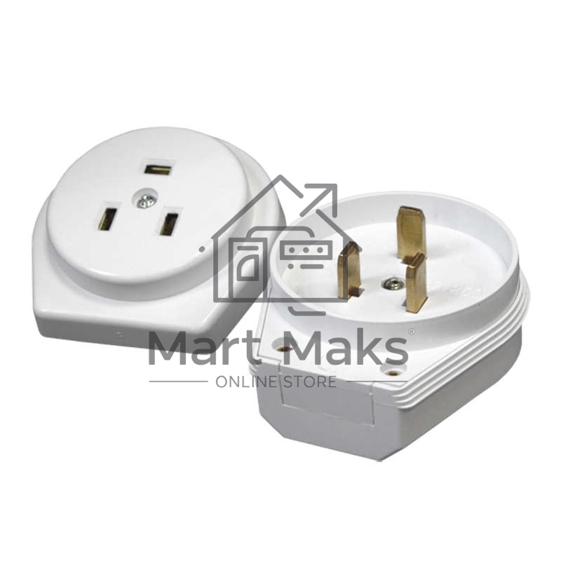 Разъем РШ-ВШ 32А 250В 2Р+РЕ скрыт. уст. бел. UNIVersal 1236