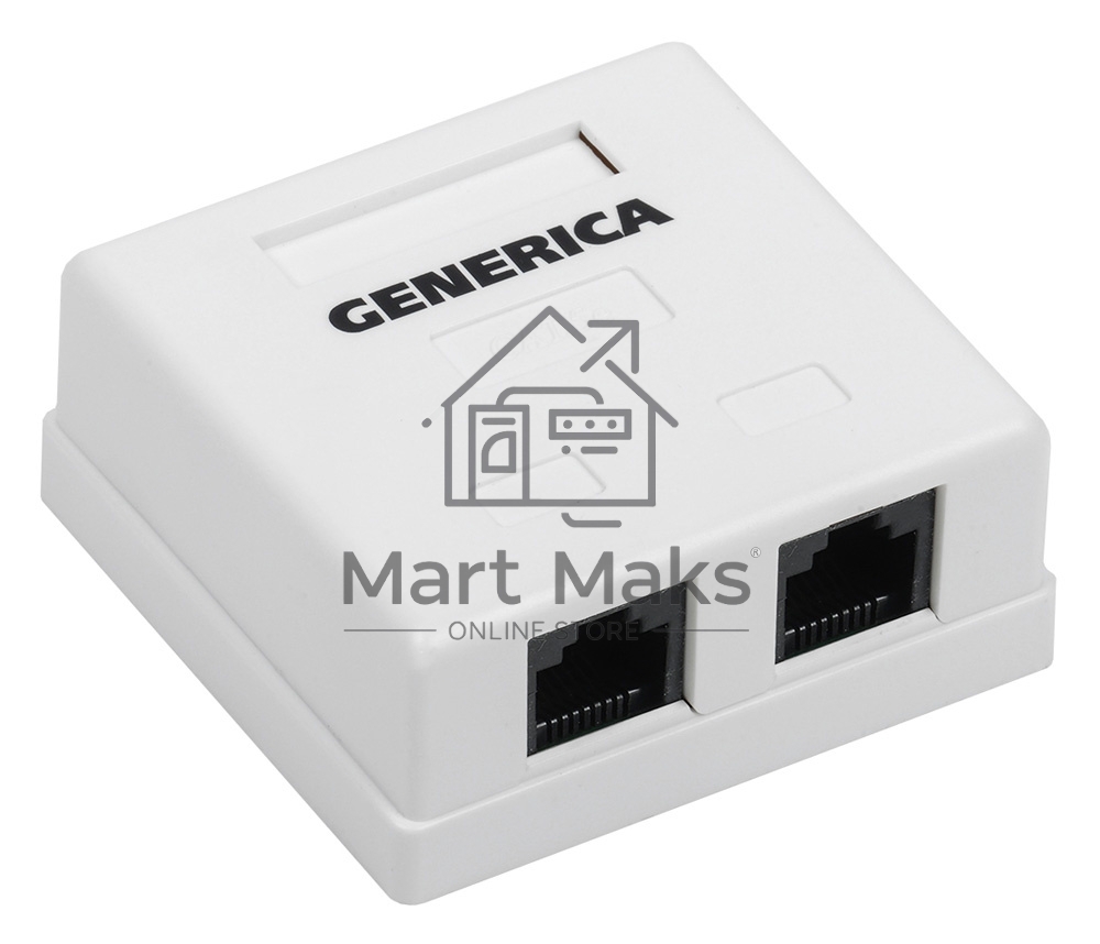 Розетка информационная настенная RJ45 кат. 5Е UTP 2 порта GENERICA
