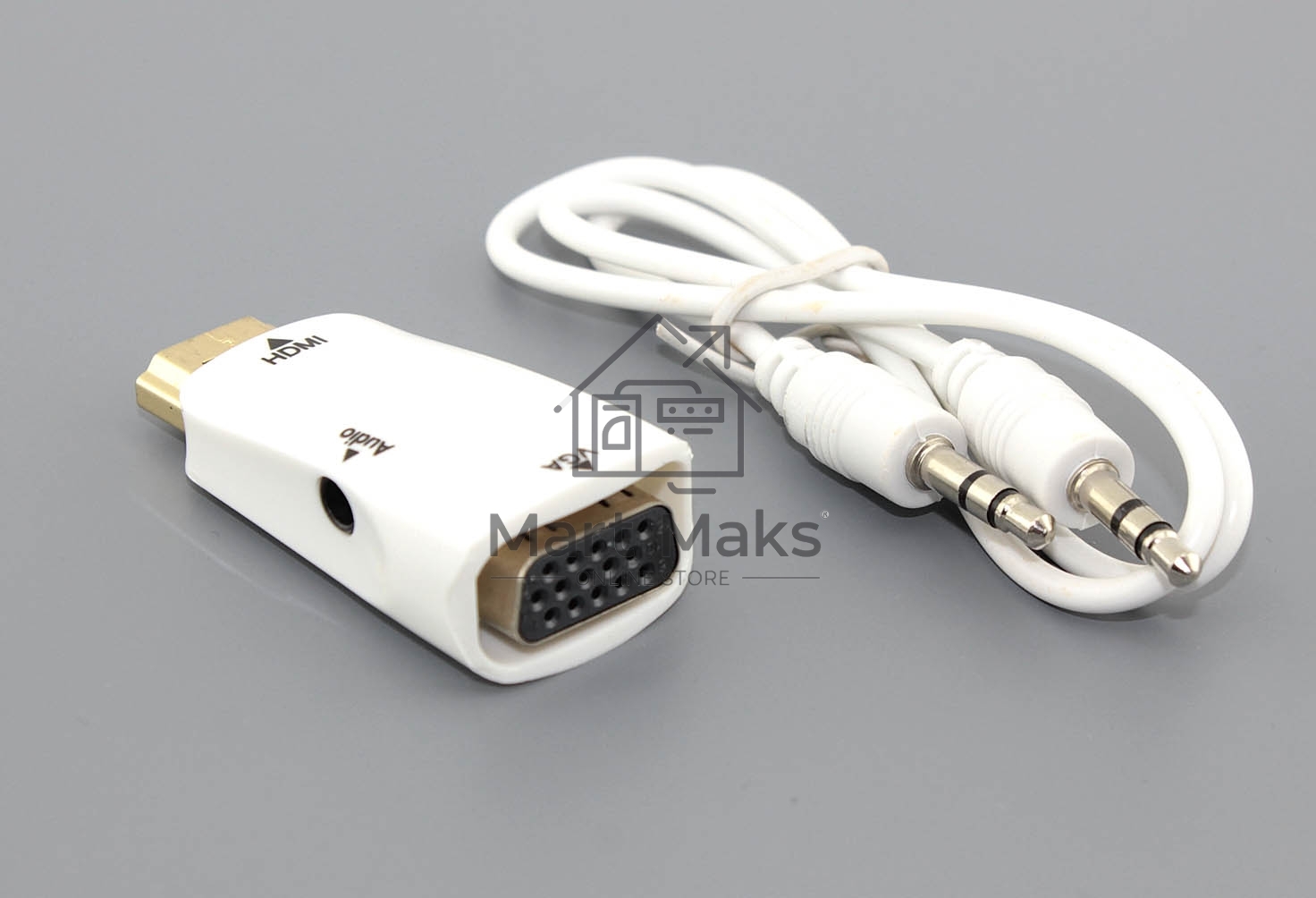 Переходник HDMI на VGA c аудио белый