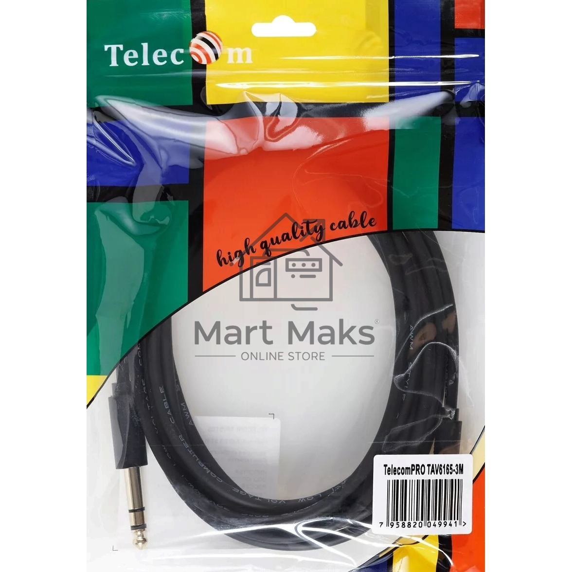 Кабель-адаптер 3.5ST(M)/6.35 ST(M), 3м, Telecom PRO <TAV6165-3M>