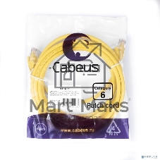 Патч-корд U/UTP Cabeus PC-UTP-RJ45-Cat.6-3m-YL-LSZH cat.6, 2xRJ45/8p8c, неэкранированный, желтый, LSZH, 3м