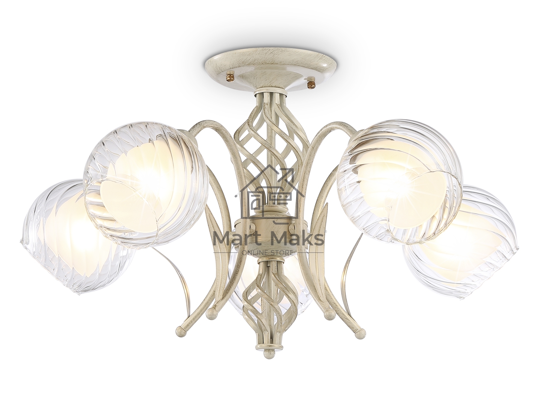 Светильник Ambrella light TR3066/5 WH/GD белый/золото E27*5 max 40W D590*340