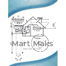 Раковина чаша накладная круглая BAU Dream D43, белая + выпуск клик-клак, черный
