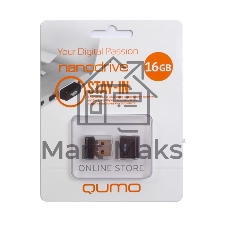 Флешка USB QUMO 16Gb, NANO QM16GUD-NANO-B черный