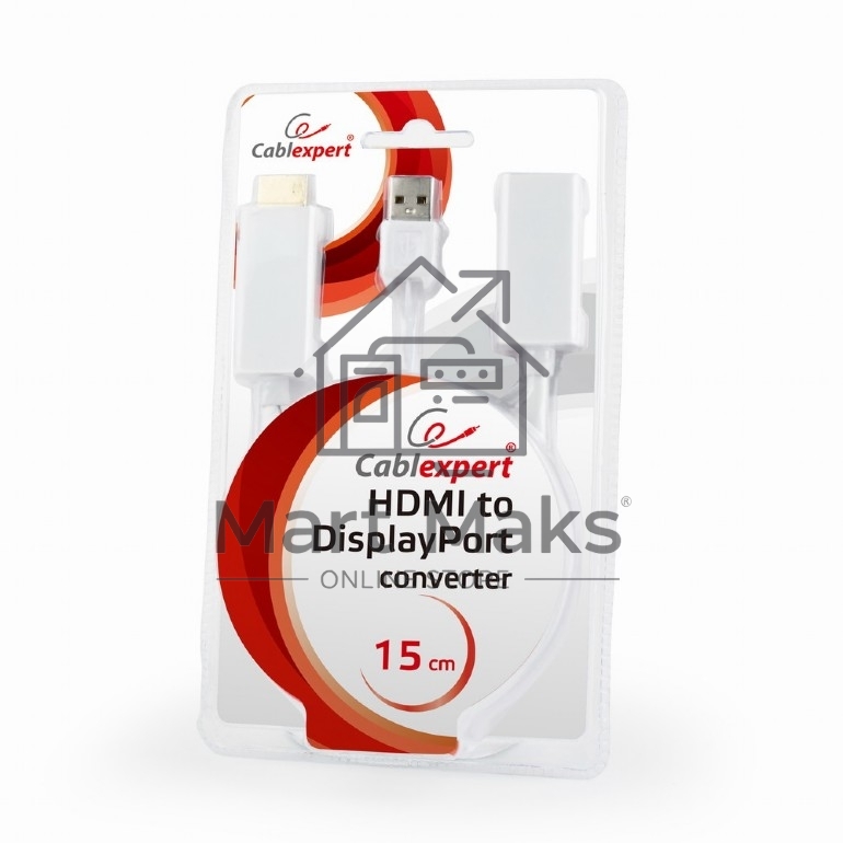 Конвертер HDMI->DisplayPort, Cablexpert DSC-HDMI-DP-W, HD19M+USBxHD20F, белый