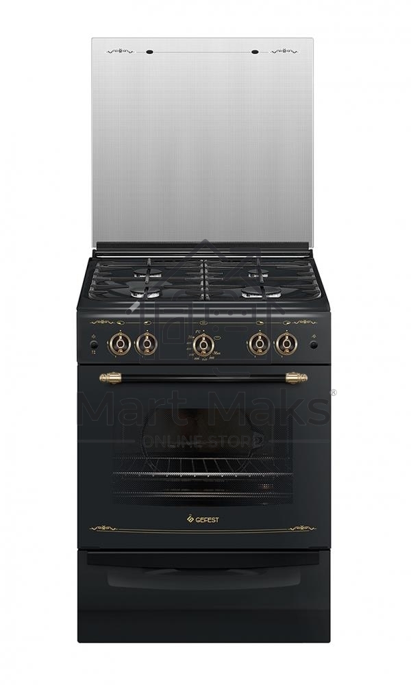 Плита газовая Gefest ПГ 6100-02 0187 черный, конфорок 4 шт, духовка 52 л, 60 см x 85 см x 60 см