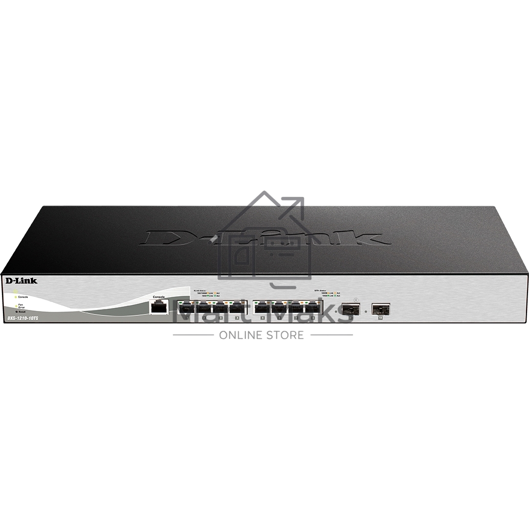 Настраиваемый L2+ коммутатор D-Link DXS-1210-10TS/B1A PROJ с 8 портами 10GBase-T и 2 портами 10GBase-X SFP+