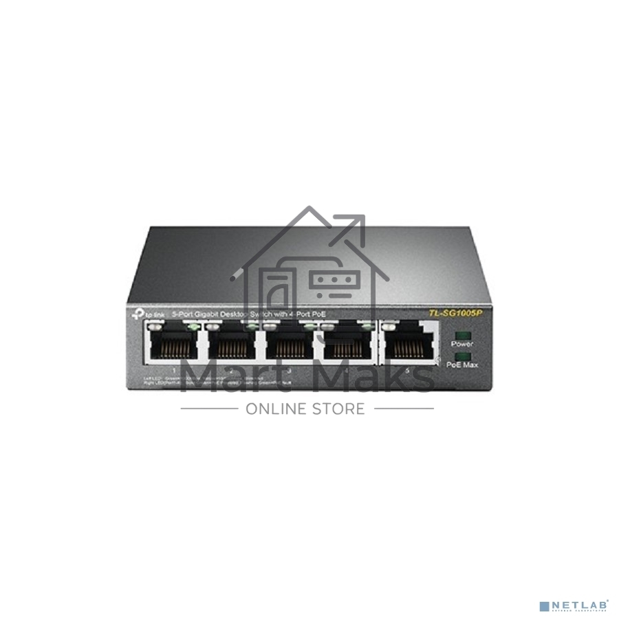 Коммутатор TP-Link SMBTL-SG1005P 5-портовый гигабитный настольный коммутатор с 4 портами PoE SMB 56W