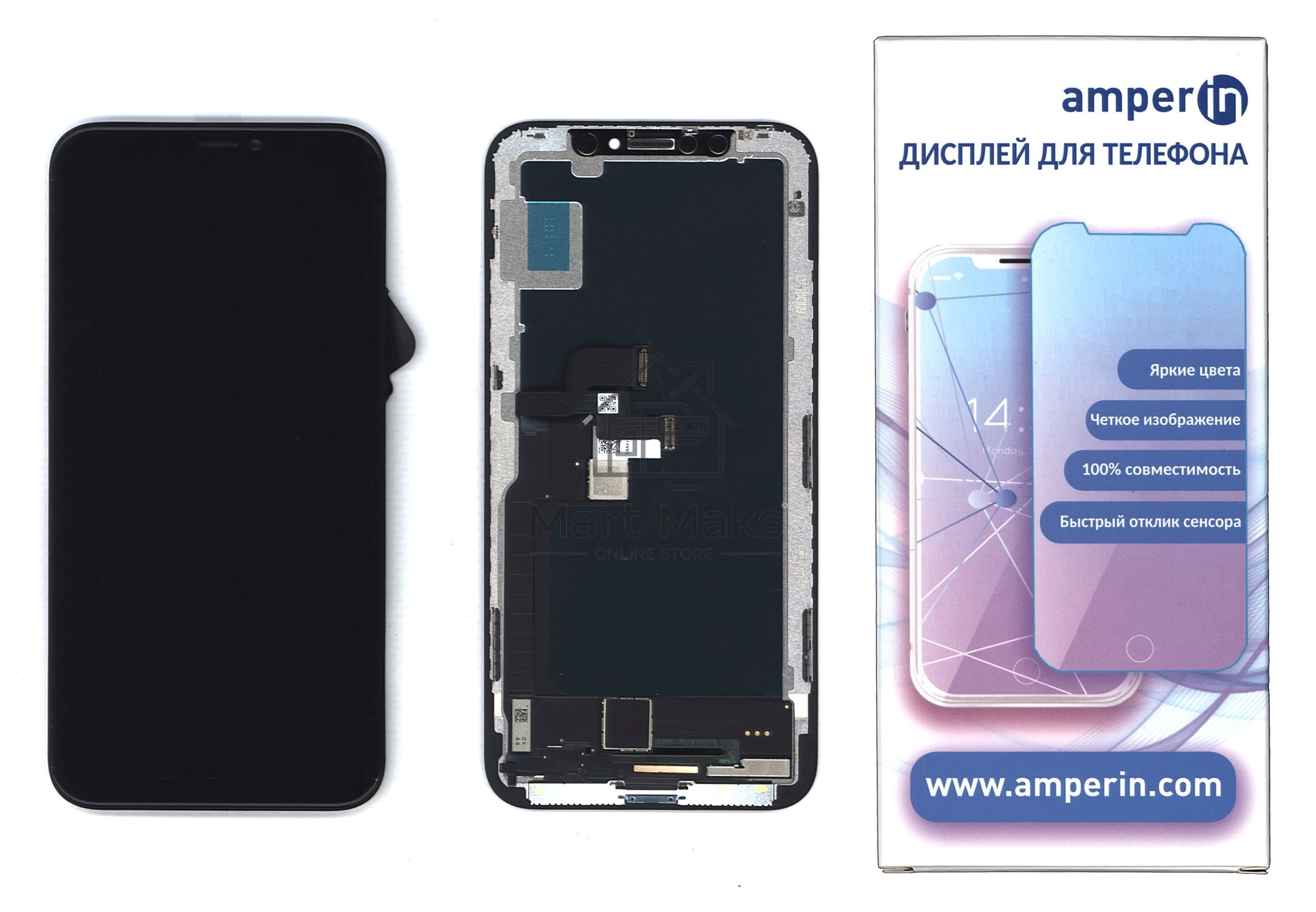 Дисплей Amperin для Apple iPhone X в сборе с тачскрином (Soft Oled), черный
