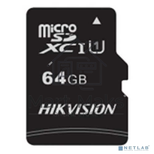 Флеш карта Micro SecureDigital 64Gb Hikvision HS-TF-C1/64G MicroSDHC Class 10 UHS-I