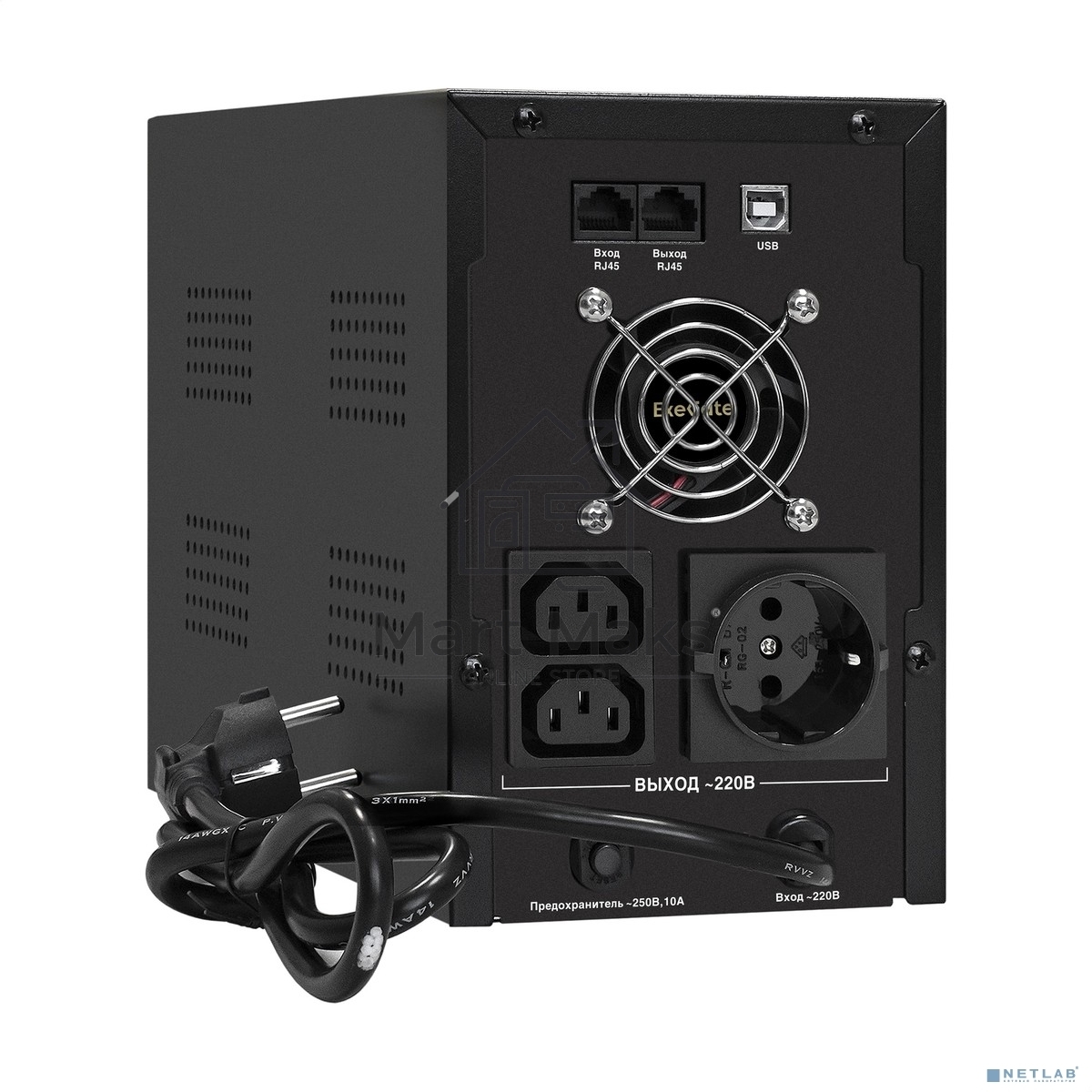 Источник бесперебойного питания ExeGate EX292607RUS SpecialPro UNB-2000.LED.AVR.1SH.2C13.RJ.USB <2000VA/1200W, LED, AVR,1*Schuko+2*C13, RJ45/11, USB, металлический корпус, Black>