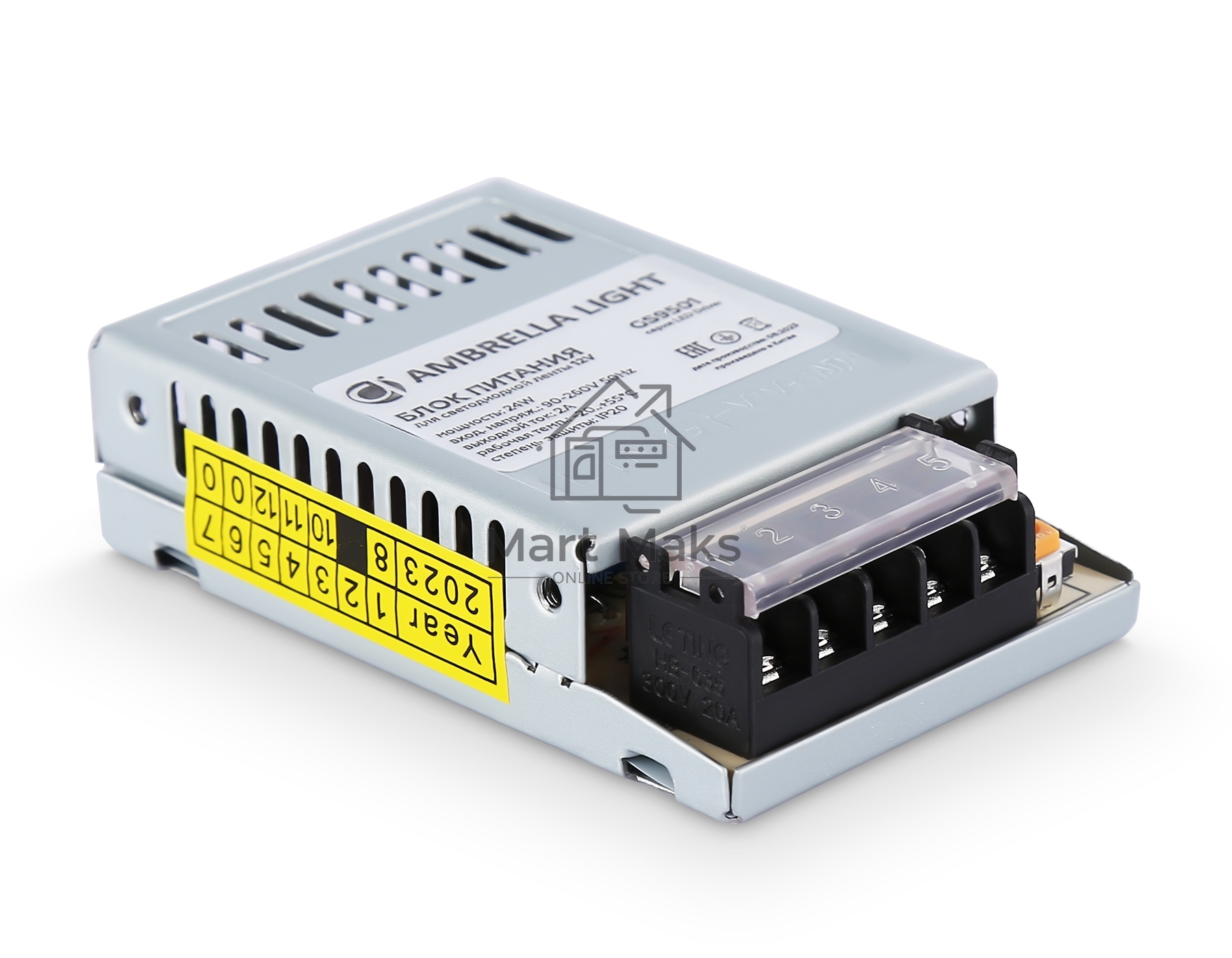 Блок питания 12V 24W 2A IP20 90-260V 79*48*22