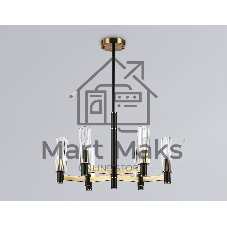Люстра Ambrella light LH55511/6 BK/BS/CL черный/латунь/прозрачный E14*6 max 40W D570*760