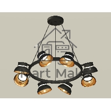 Светильник Ambrella light XB9198101/8 SBK/PYG/CL черный песок/золото желтое полированное/прозрачный GX53 (C9198, N8145)