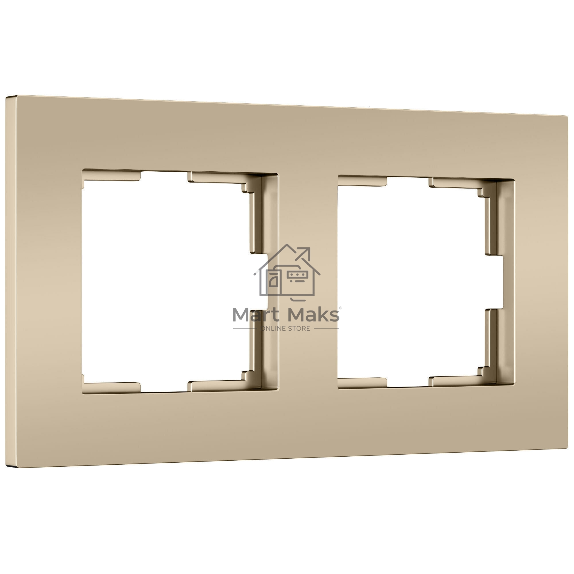 Рамка на 2 поста Slab (шампань софт) W0022911