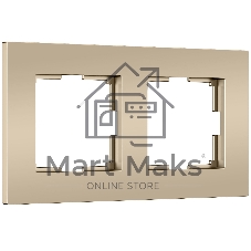 Рамка на 2 поста Slab (шампань софт) W0022911