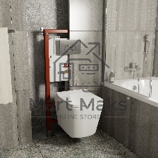 Комплект BAU 6 в 1: инсталляция BAU PRO, унитаз подвесной безободковый Bau Stil 51, сиденье дюропласт микролифт, клавиша BASIC хром