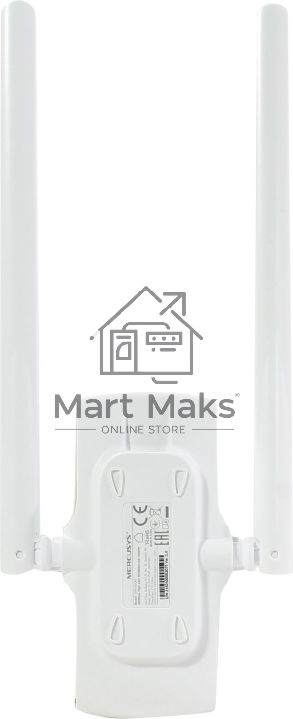 Сетевой адаптер WiFi Mercusys MW300UH USB 2.0 (ант.внеш.несъем.) 2ант.