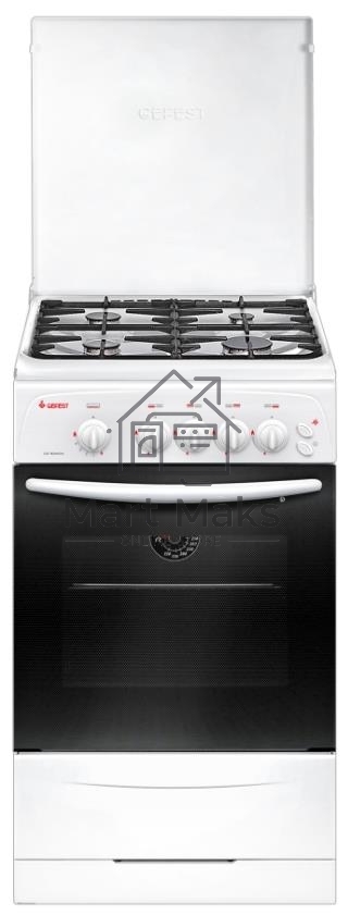 Плита газовая Gefest CG 50M04 K73 белый, конфорок 4 шт, духовка 42 л, 50 см x 85 см x 57 см