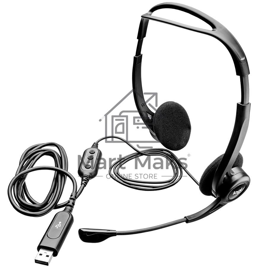 Наушники с микрофоном Logitech 960 черный 2.4м накладные оголовье (981-000100)