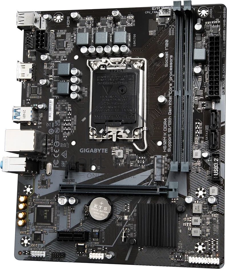 Материнская плата Gigabyte H610M K DDR4 V2.0, LGA 1700, Intel H610, 2xDDR4, 2xSATA, 1xM.2, 1xPCIe 4.0 x16, 1xPCIe x1, 1xHDMI, 1x 1Gb LAN, 2xUSB-A 3.2 Gen 1, 4xUSB-A 2.0, 3x 3.5 мм, 7.1, mATX