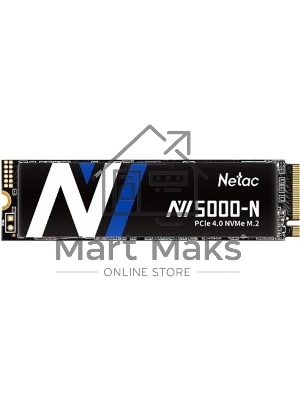 Накопитель SSD Netac NV5000-N, 1Tb, M.2 2280, PCIe 4.0 x4, NVMe, R/W 4800/4600, с радиатором