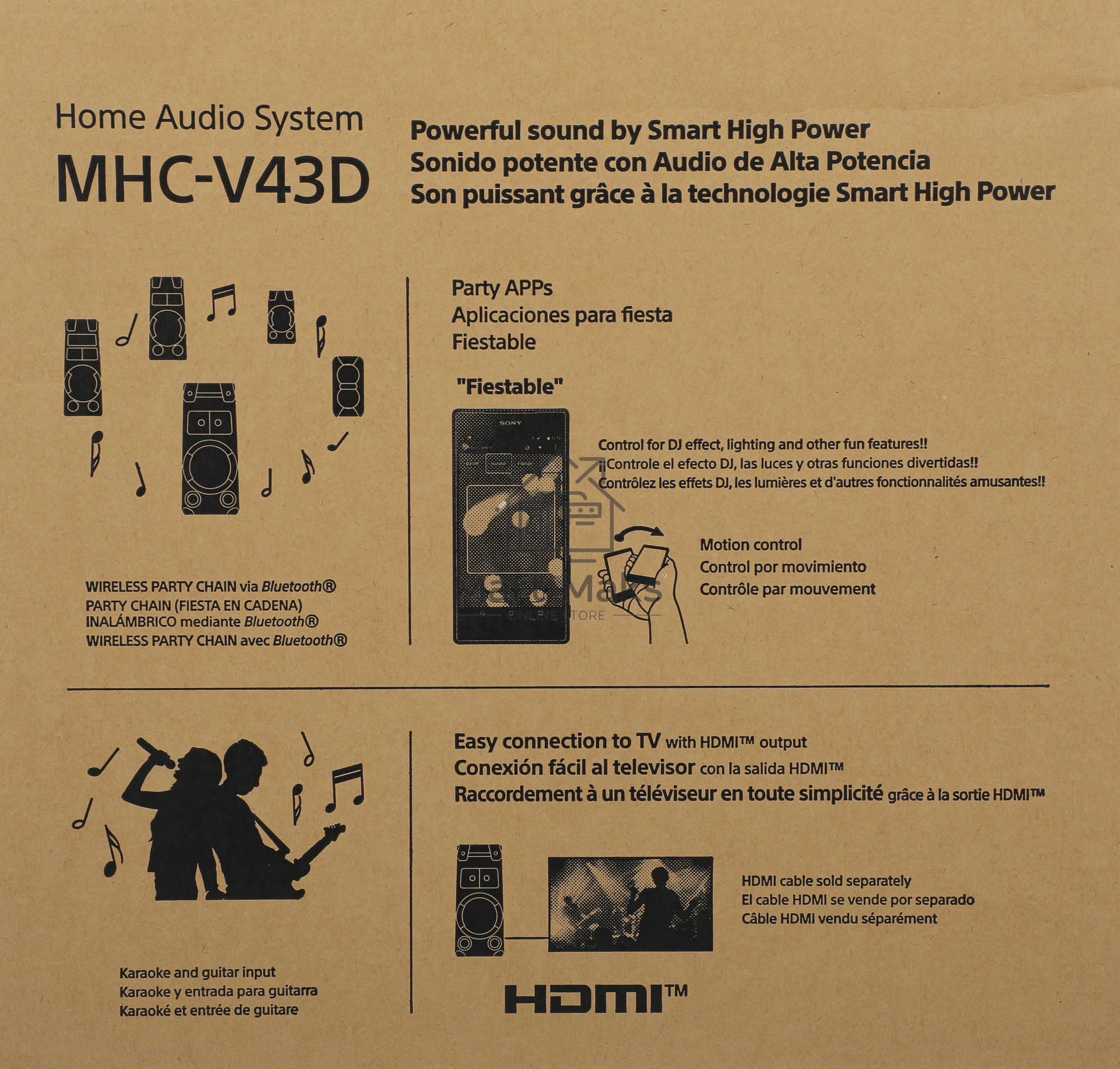 Минисистема Sony MHC-V43D черный/CD/CDRW/DVD/DVDRW/FM/USB/BT