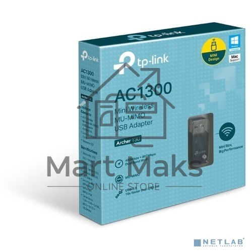 Адаптер TP-LINK Archer T3U AC1300 Мини Wi-Fi MU-MIMO USB-адаптер