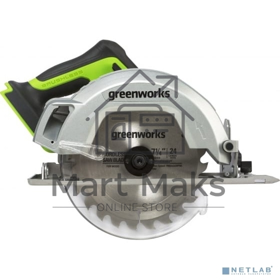 Циркулярная пила аккумуляторная GreenWorks GD24CS 24В, без АКБ и ЗУ (1500907)