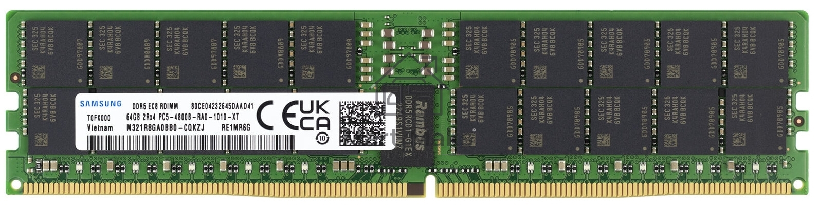 Оперативная память Samsung, DDR5, 64GB (1x64GB), 4800MHz, CL40, ECC, RDIMM, OEM