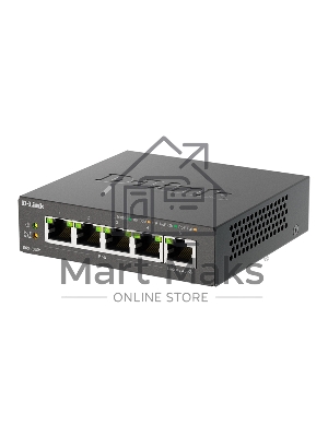 Неуправляемый коммутатор D-Link DGS-1005P/B3A с 5 портами 10/100/1000Base-T (4 порта PoE 802.3af/at, PoE-бюджет 60 Вт)