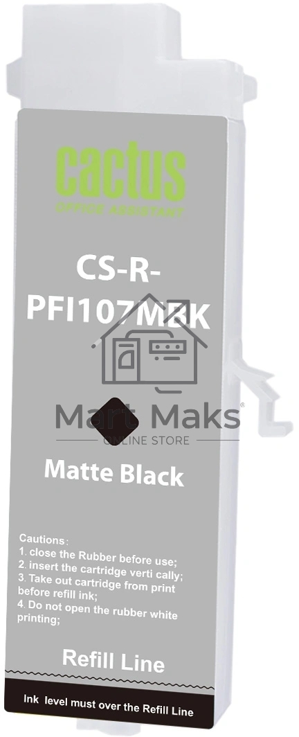 Картридж перезаправляемый струйный Cactus CS-R-PFI107MBK черный матовый для Canon imageProGRAF iPF670/680/685/770/780/785 без чипа