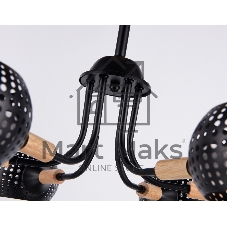 Светильник Ambrella light TR80167/6 BK/LWD черный/светлое дерево E14/6 max 40W D690*370