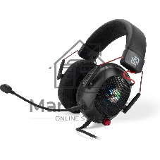 Гарнитура Oklick HS-L305G чёрный, проводная, USB, подсветка
