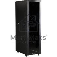 Шкаф серверный Lanmaster (TWT-CBB-47U-6X10-G1) напольный 47U 600x1000мм пер.дв.стекл металл 2 бок.пан. 800кг черный